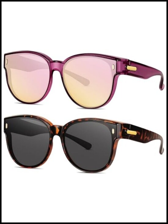 Polarized Fit Over Glasses Sunglasses - UV400 Cat Eye Shades for Women Driving main image 5